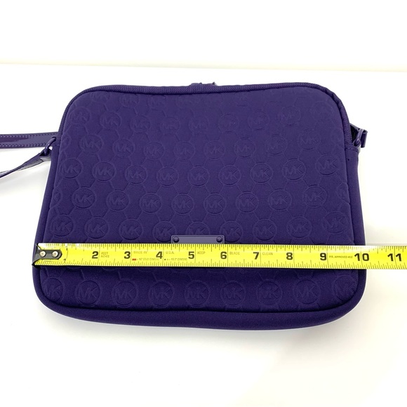 Michael Kors Purple Embossed Soft Neoprene iPad Tablet Crossbody Purse Case Nwot - Picture 15 of 16